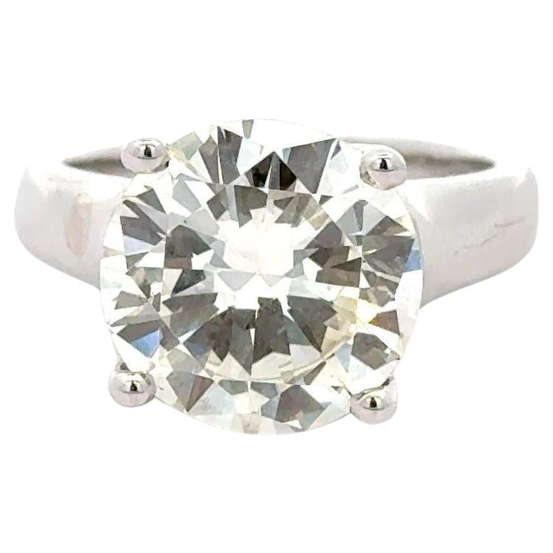 5.01 Carat Round Cut J/VS1 Diamond in 14K White Solitaire Engagement Ring