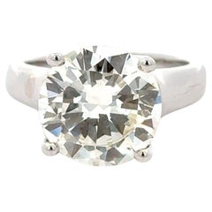 5.01 Carat Round Cut J/VS1 Diamond in 14K White Solitaire Engagement Ring