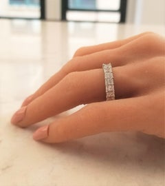 5.01 Carat Total Radiant Cut Diamond Eternity Wedding Band in Platinum