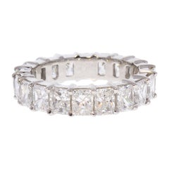 5.01 Carat Total Radiant Cut Diamond Eternity Wedding Band in Platinum