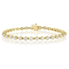 Bracelet tennis en or jaune avec diamants d'un poids total de 5,01 carats 
