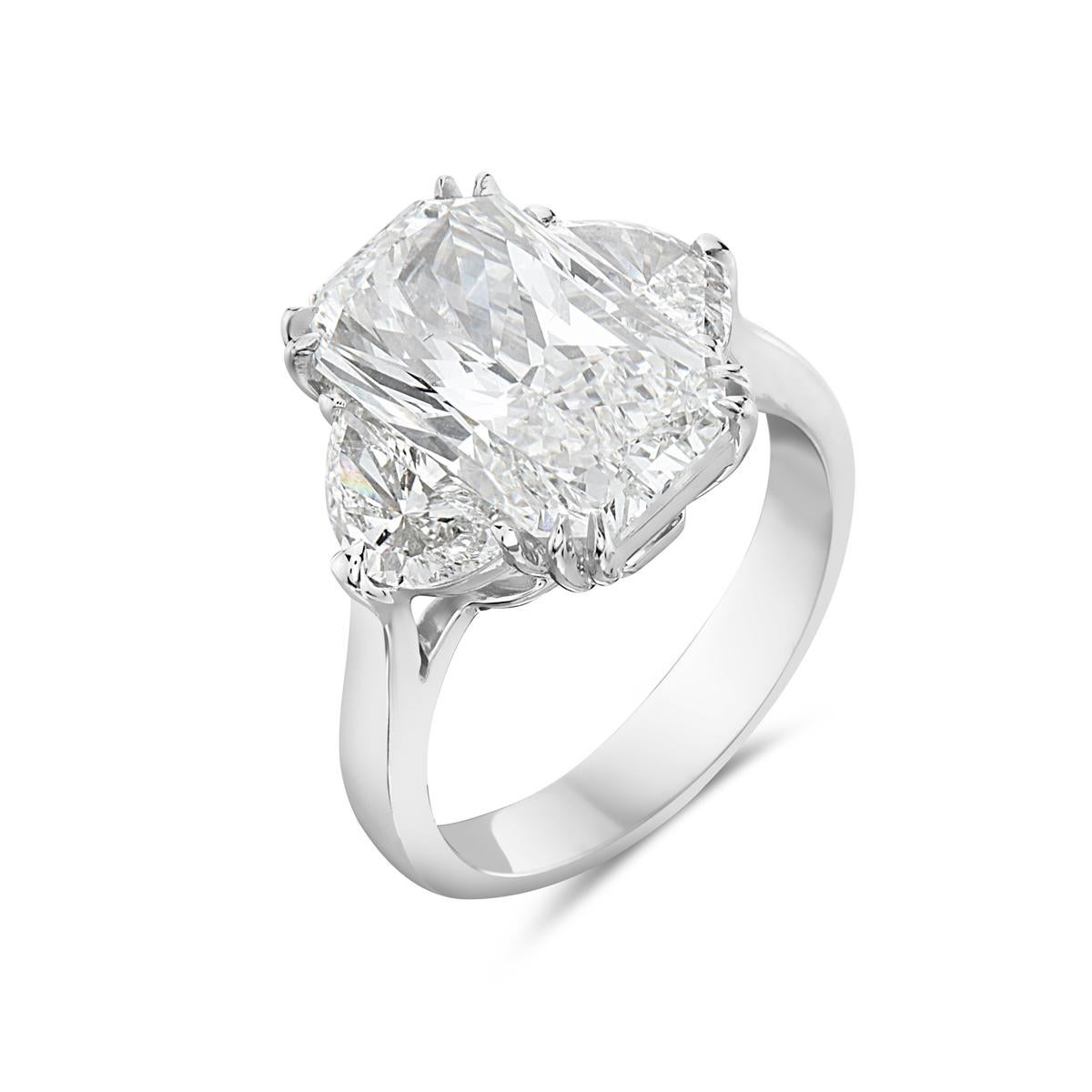 radiant cut rectangle engagement ring