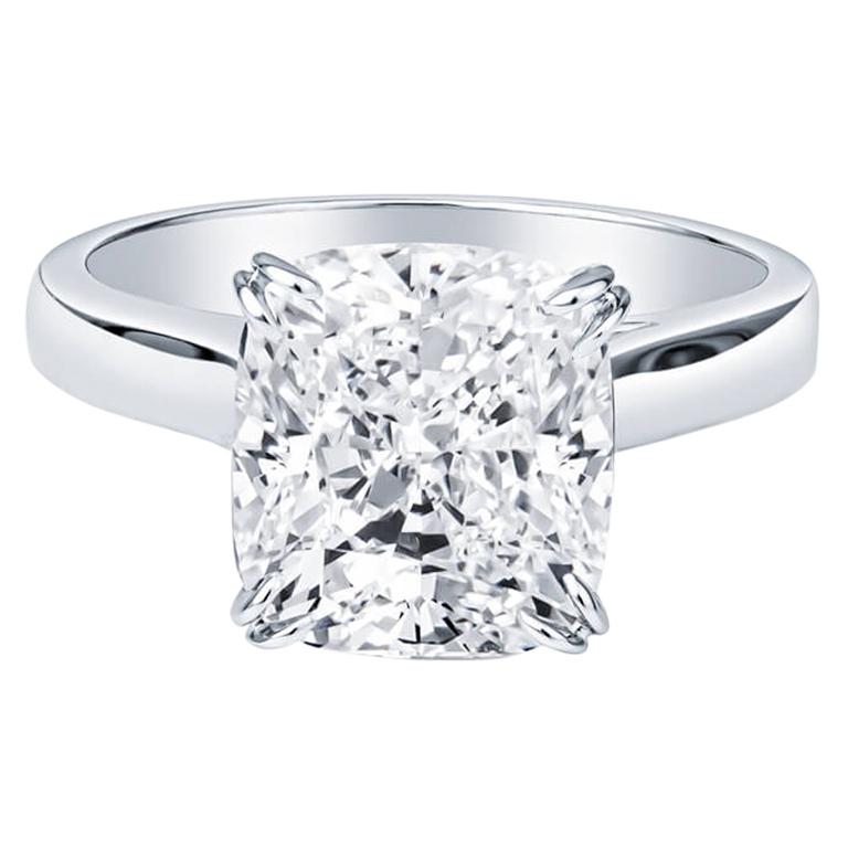 5.01ct Cushion Cut Diamond Engagement Ring For Sale