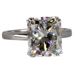 5.01ct Radiant Cut EGL zertifiziert Diamant Solitär Platin Verlobungsring