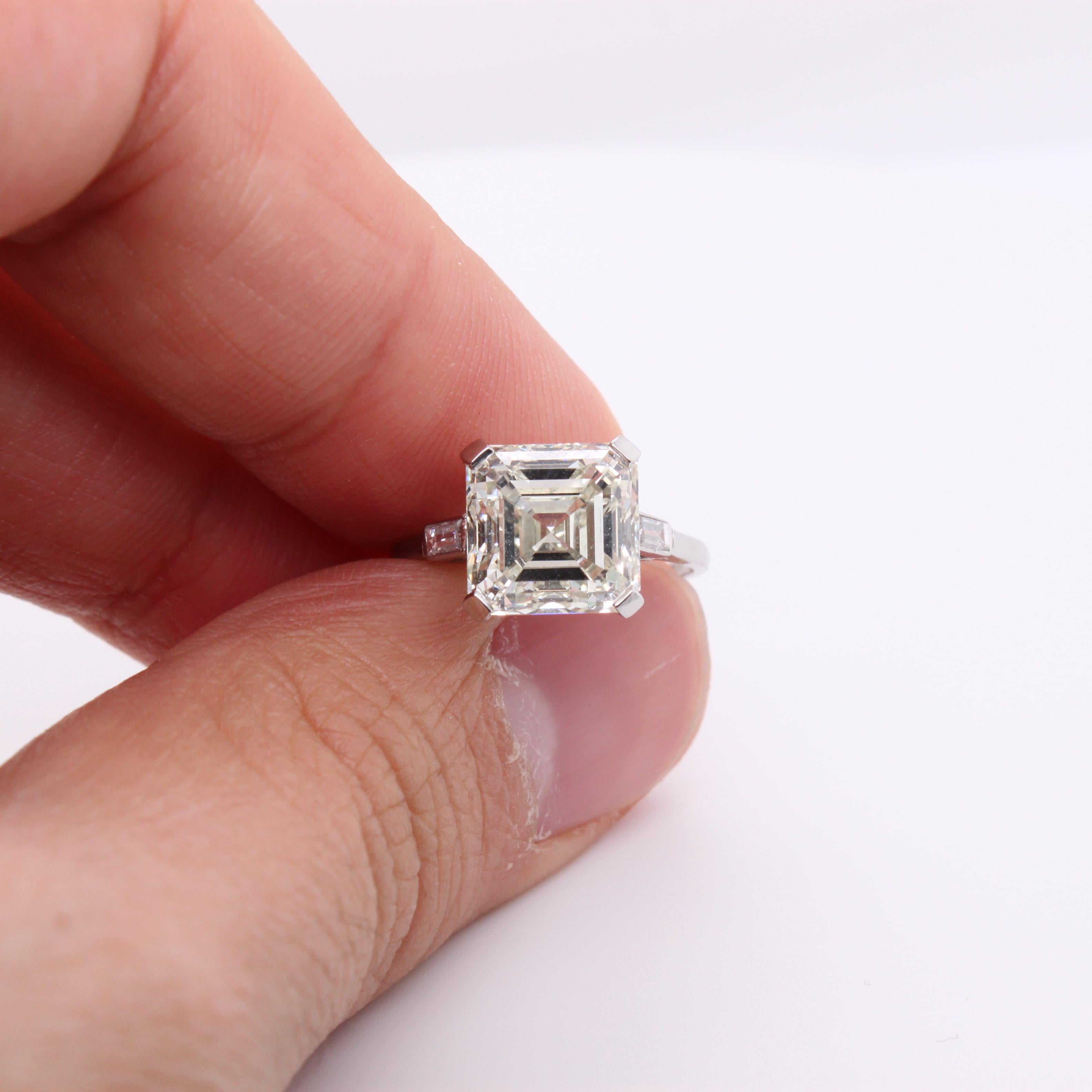 Contemporary 5.02 Carat Ascher Cut Diamond Ring
