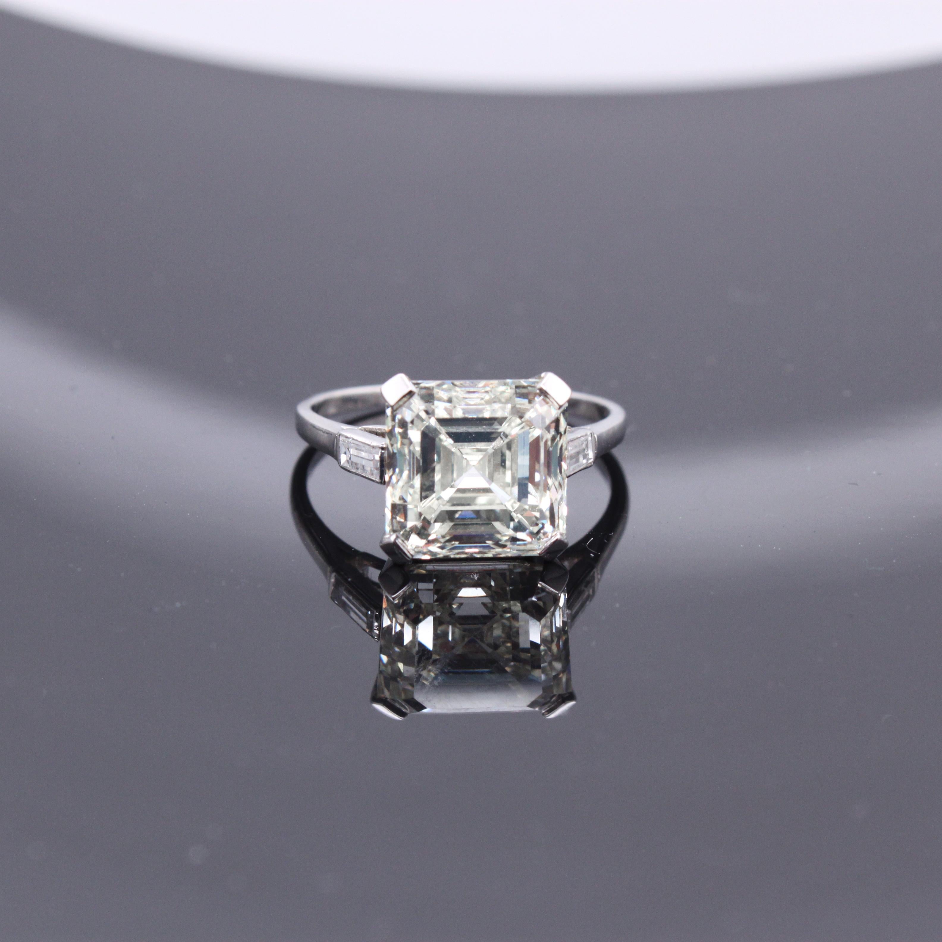 Asscher Cut 5.02 Carat Ascher Cut Diamond Ring