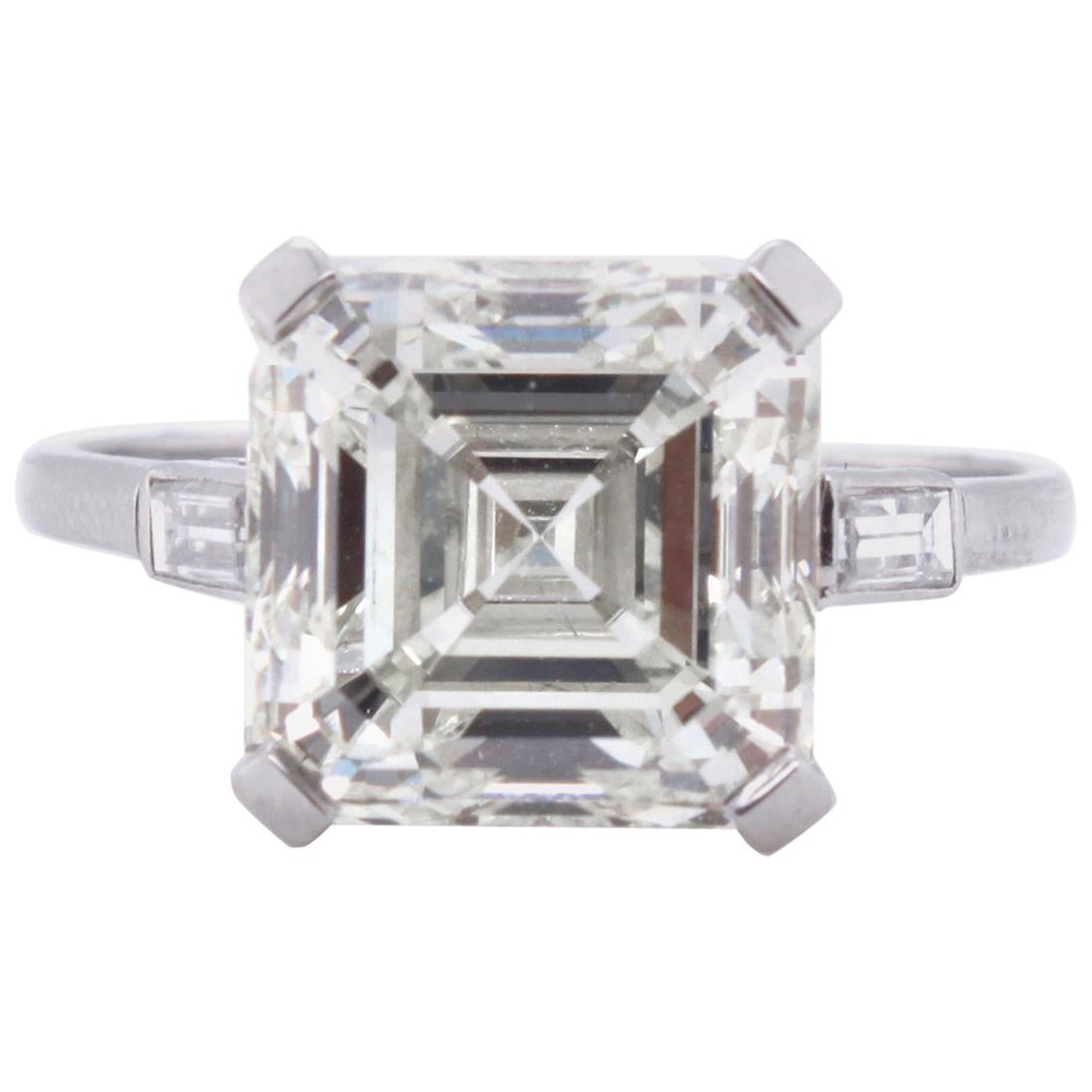 5.02 Carat Ascher Cut Diamond Ring