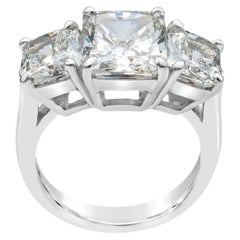 5.02 Carat Cushion Diamond Ring Brilliant White 18K Gold Timeless Brilliance