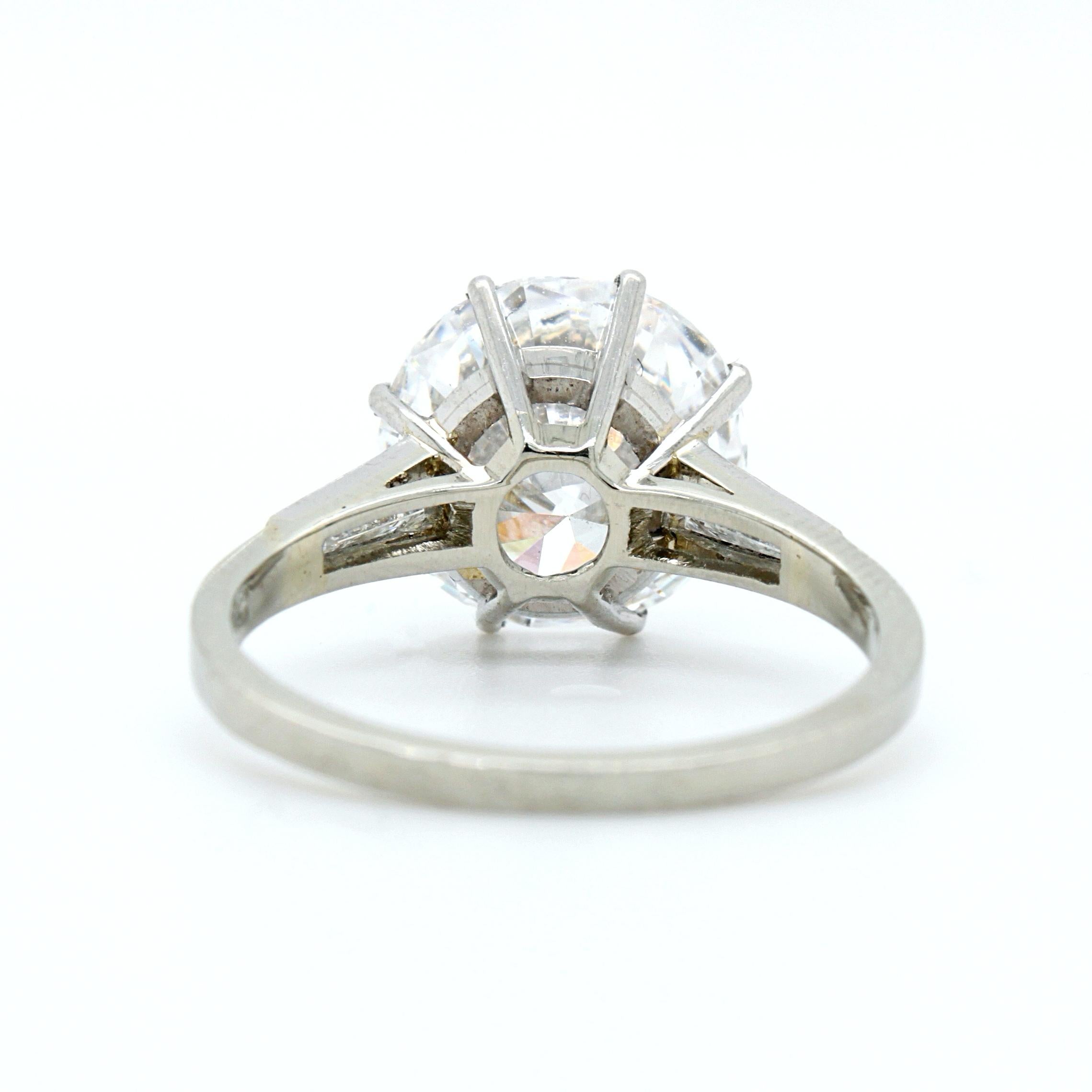 Round Cut 5.02 Carat D-VVS1, GIA, Diamond Solitaire Ring For Sale