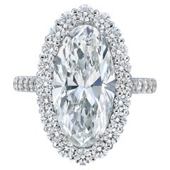 5.02 Carat Oval Statement Brilliant White / D color VVS Diamond Ring
