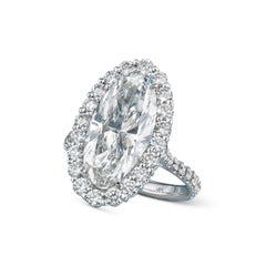 5.02 Carat Oval Statement Brilliant White / F color VS  Gold Diamond Ring