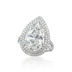 5.02 Carat Pear Statement  SI 18K Gold Heirloom-Worthy Glow  Diamond Ring