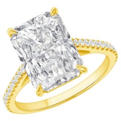 5.02 Carat Radiant Statement Brilliant White 14K White Gold Timeless Brilliance