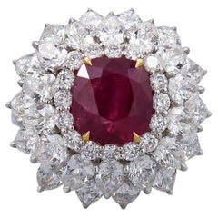 Cocktailring von Fine Jewelry, zertifizierter 5,02 Karat Rubin-Diamant-Cocktailring