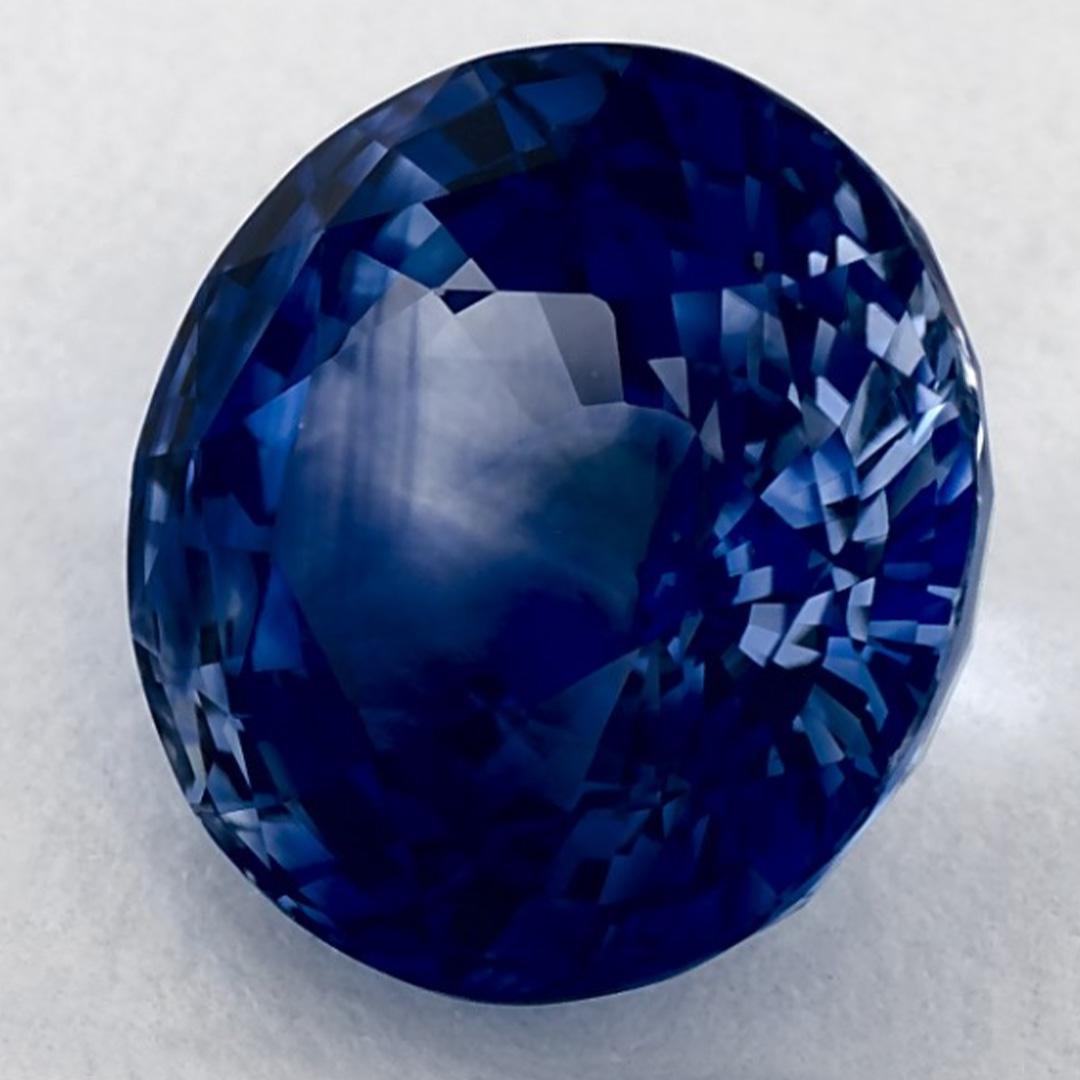 5.02 Karat Blauer runder Saphir, loser Edelstein (Rundschliff) im Angebot
