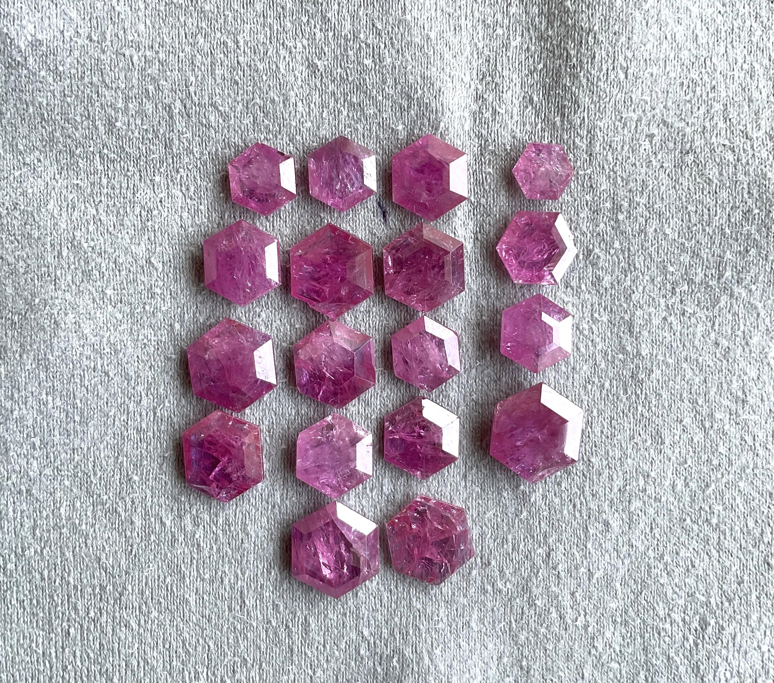50,20 Karat Mosambik Rubin Hexagon Facettenschliff Stein No Heat Natürlicher Edelstein im Angebot 1