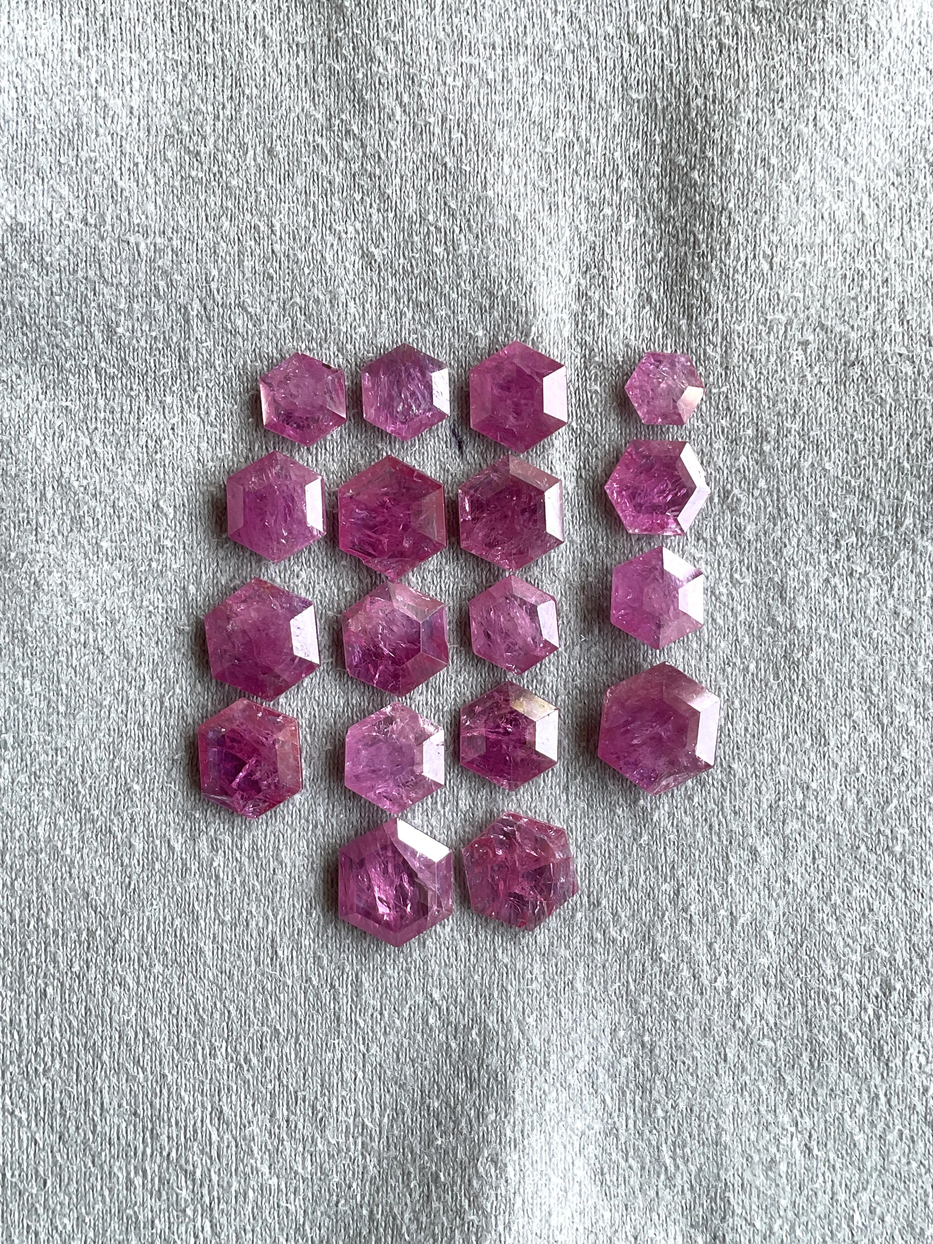 50,20 Karat Mosambik Rubin Hexagon Facettenschliff Stein No Heat Natürlicher Edelstein im Angebot 2