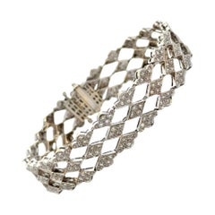 5.02CT Diamond 18K Gold Vintage 1940's Bracelet