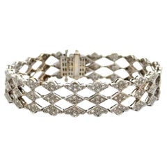 5.02CT Diamond 18K Gold Wide Vintage Bracelet