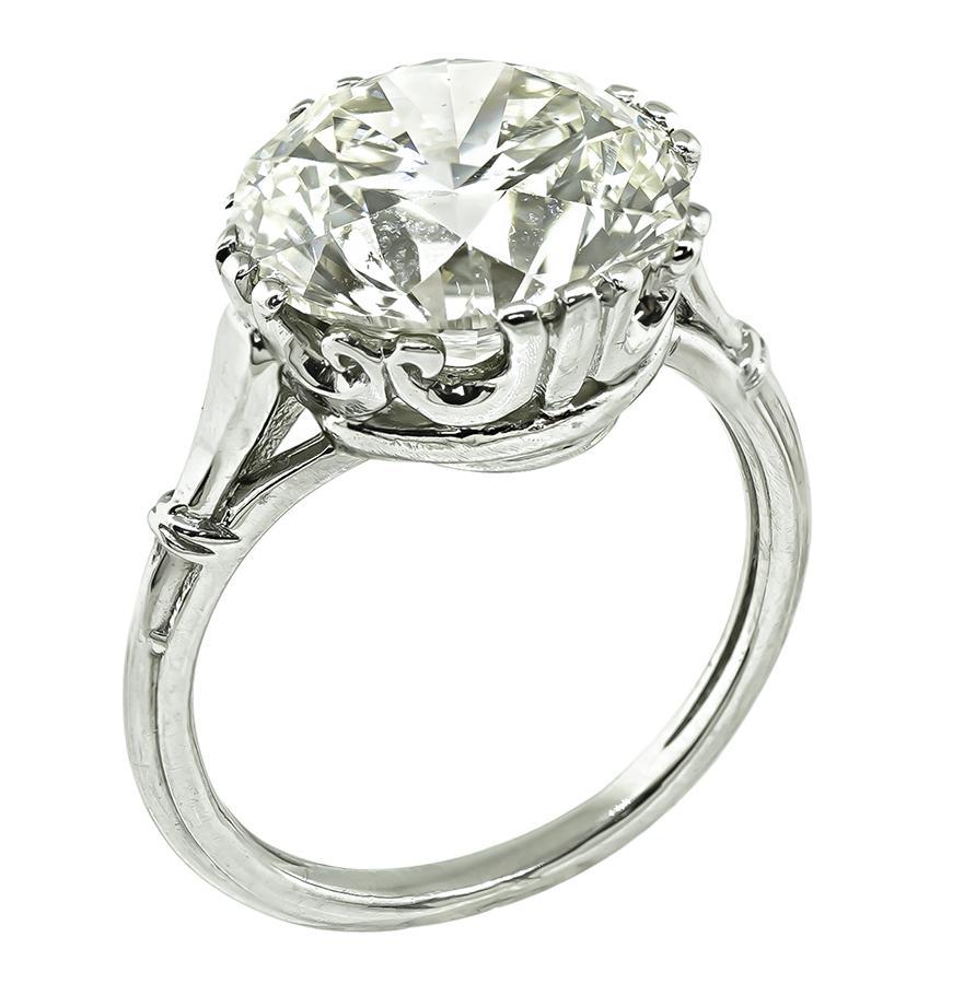 Round Cut 5.02ct Diamond Platinum Engagement Ring For Sale
