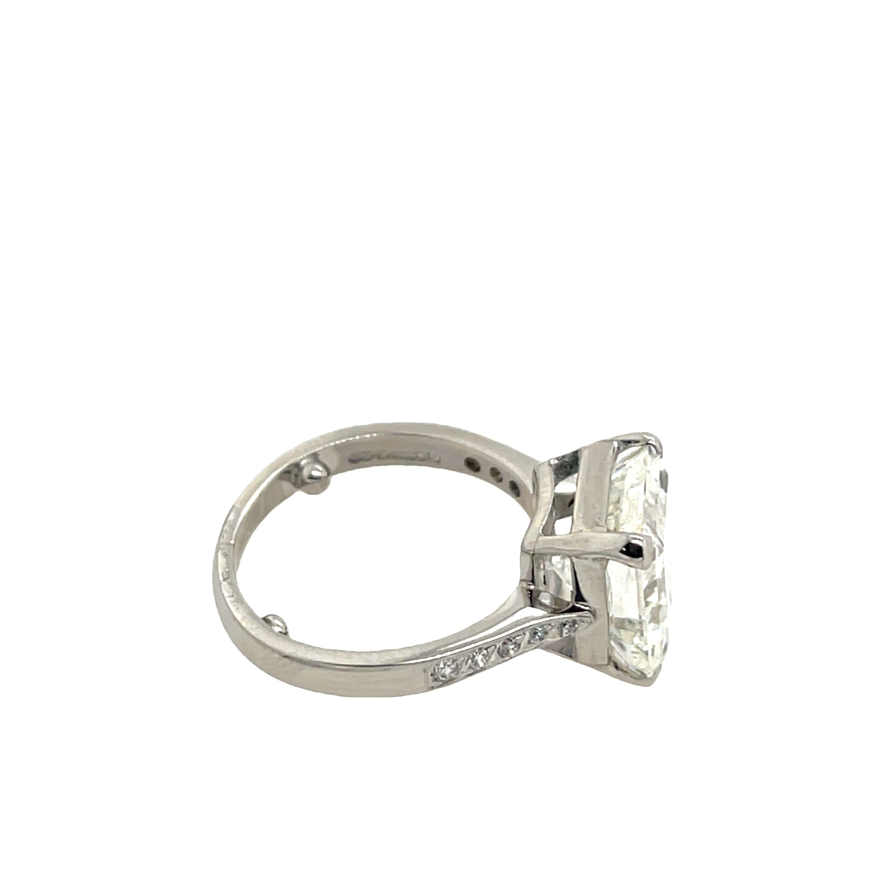 Taille radiant Diamant naturel taille radiant de 5,02 carats I/SI1 serti dans platine