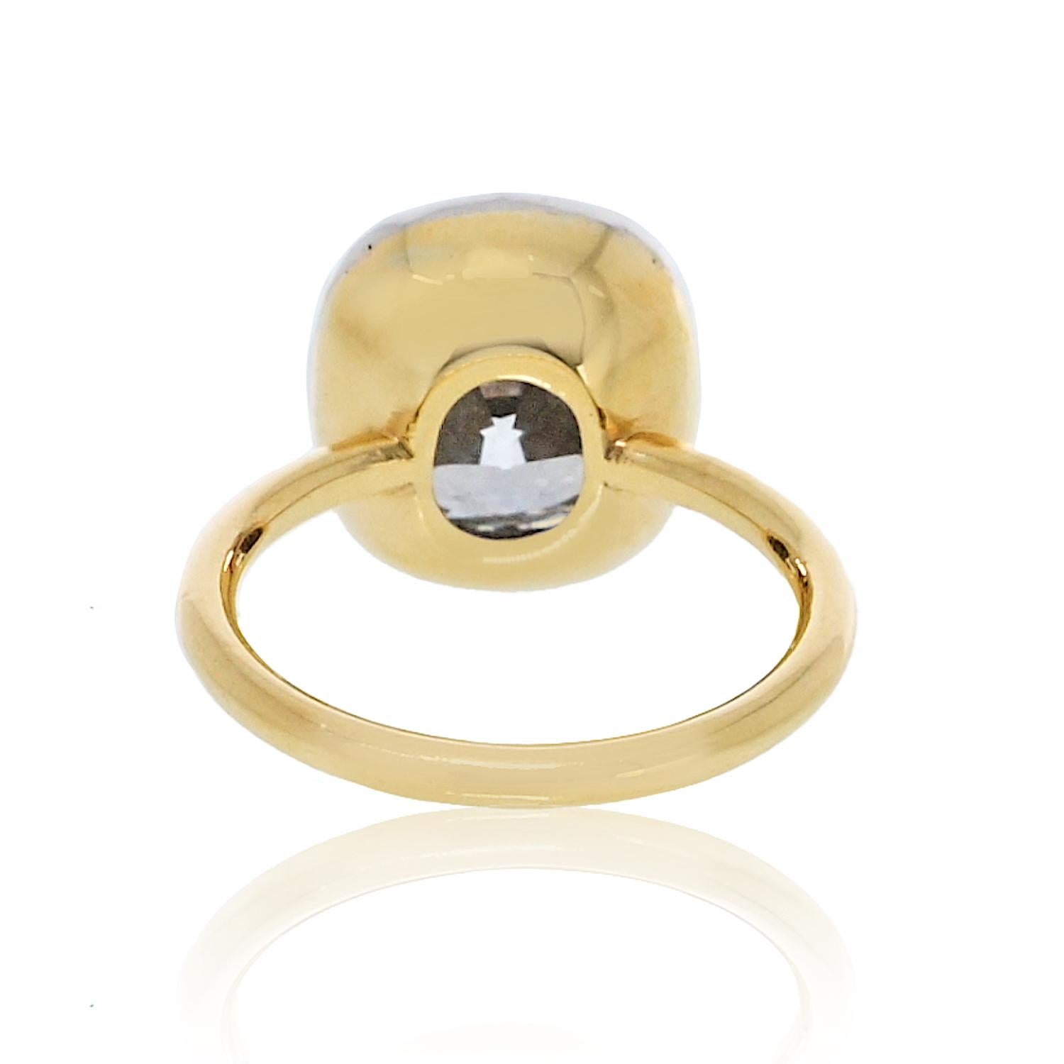 Bague de fiançailles solitaire en diamant taille brillant coussin de 5,03 carats - F/VS1 GIA Excellent état - En vente à New York, NY