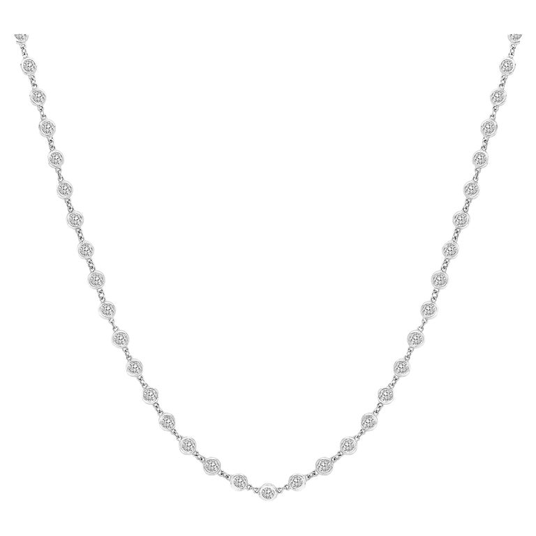 5.03 Carat Diamonds by the Garden Necklace in 14K White Gold For Sale