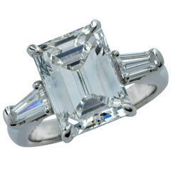 5.03 Carat GIA Graded Emerald Cut Diamond Engagement Ring