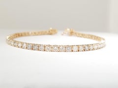 Bracelet « tennis » en diamants naturels de 5,03 carats, en or rose 14 carats