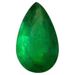 5.03 Carat Pear Shape Zambian Emerald – Vivid Green Natural Gemstone