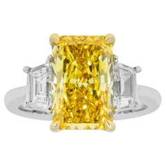 5.03 Carat Radiant Statement Fancy vivid Yellow Colour-Collector’s Treasure
