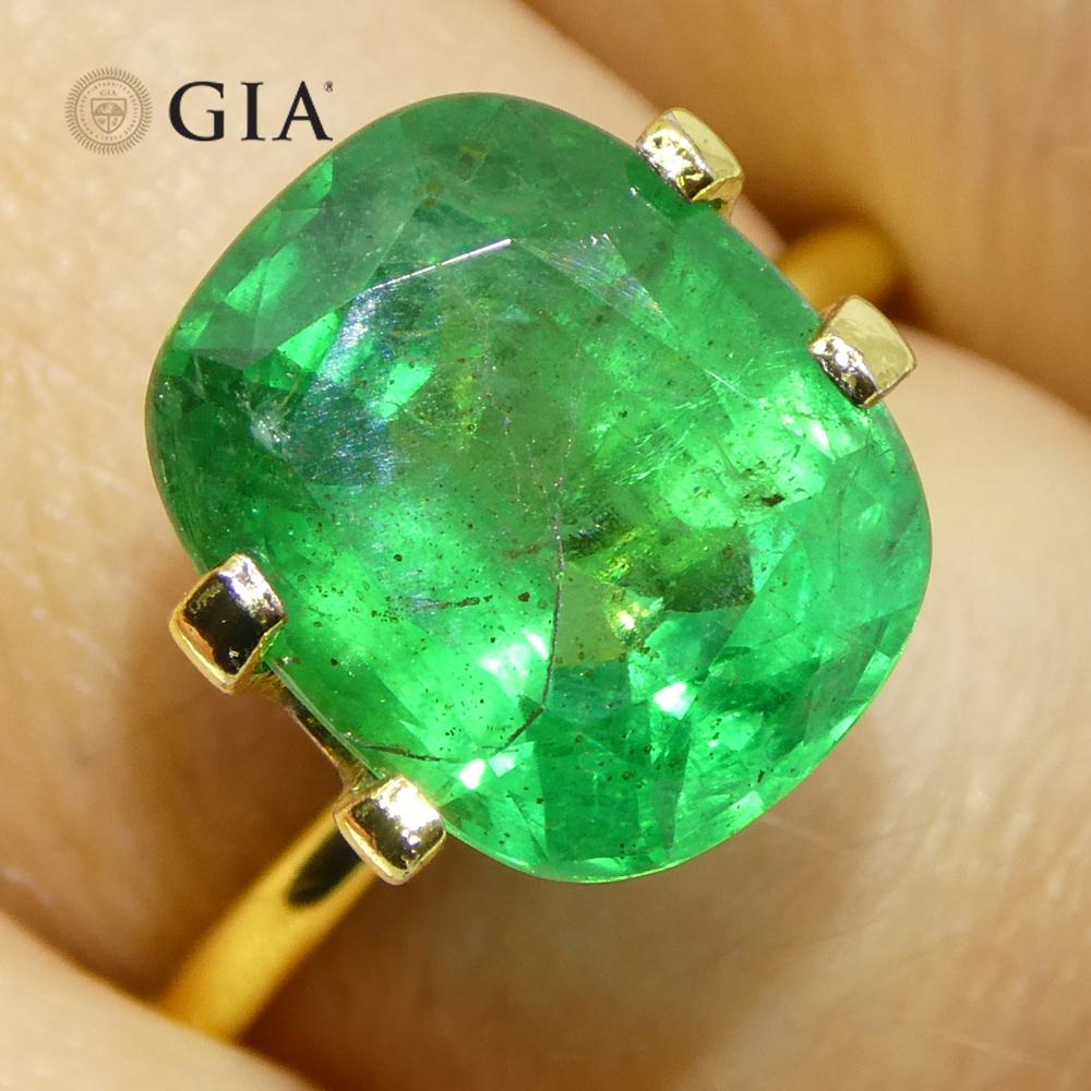 5,03 ct Cushion Smaragd GIA zertifiziert im Angebot 9