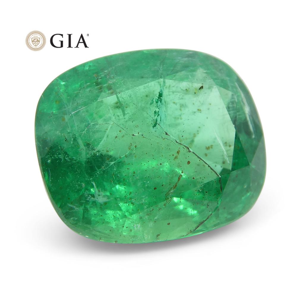 5.03 ct Cushion Emerald GIA Certified In New Condition For Sale In Toronto, Ontario