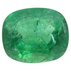 Esmeralda Cojín de 5.03 ct Certificada por el GIA