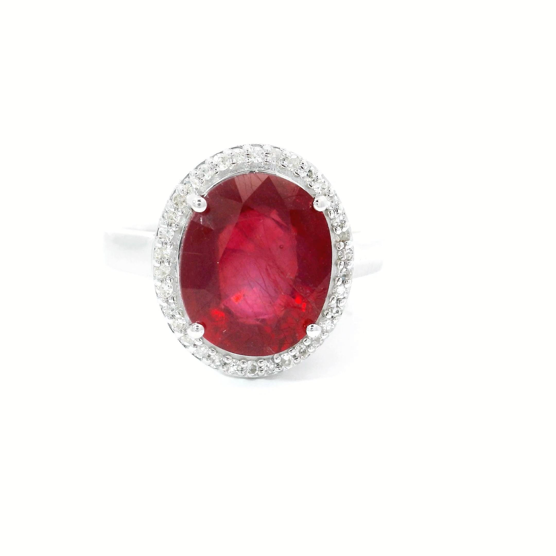 5,03 Karat Rubin Ring (Ovalschliff) im Angebot