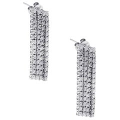 5.04 Carat Diamond Multi Strand Hanging Earrings