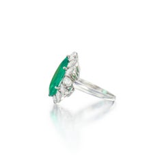 5.04 Carat Pear-cut Statement SI 14K White Gold Refined Grandeur Emerald ring