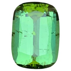5.04 Carat Vibrant Green Natural Tourmaline Cushion Cut Loose Gemstone for Ring