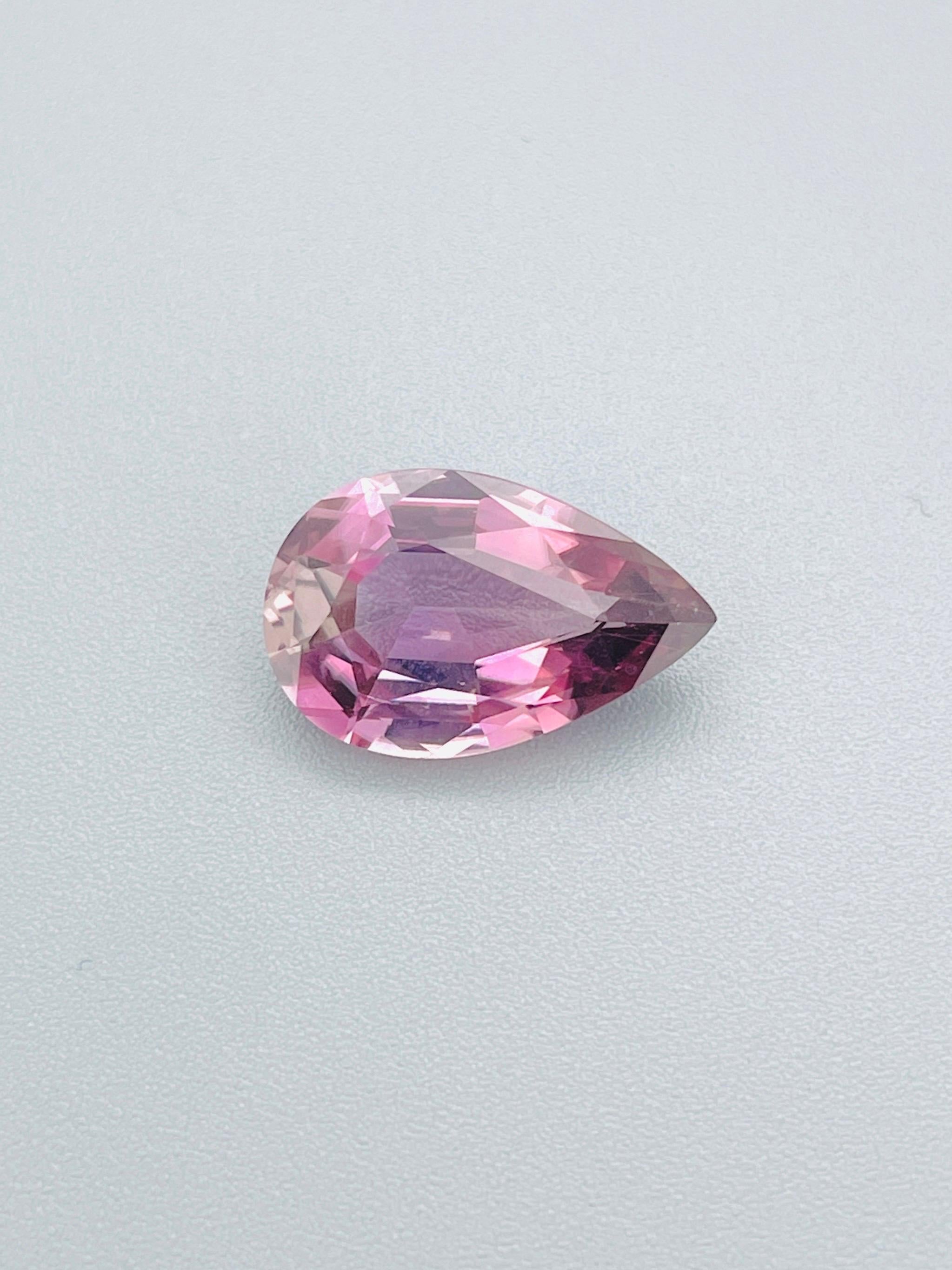 5.04 Ct Diaspora Zultanita Natural cambio de color rosa a Rojo ojo calidad limpia Corte pera en venta