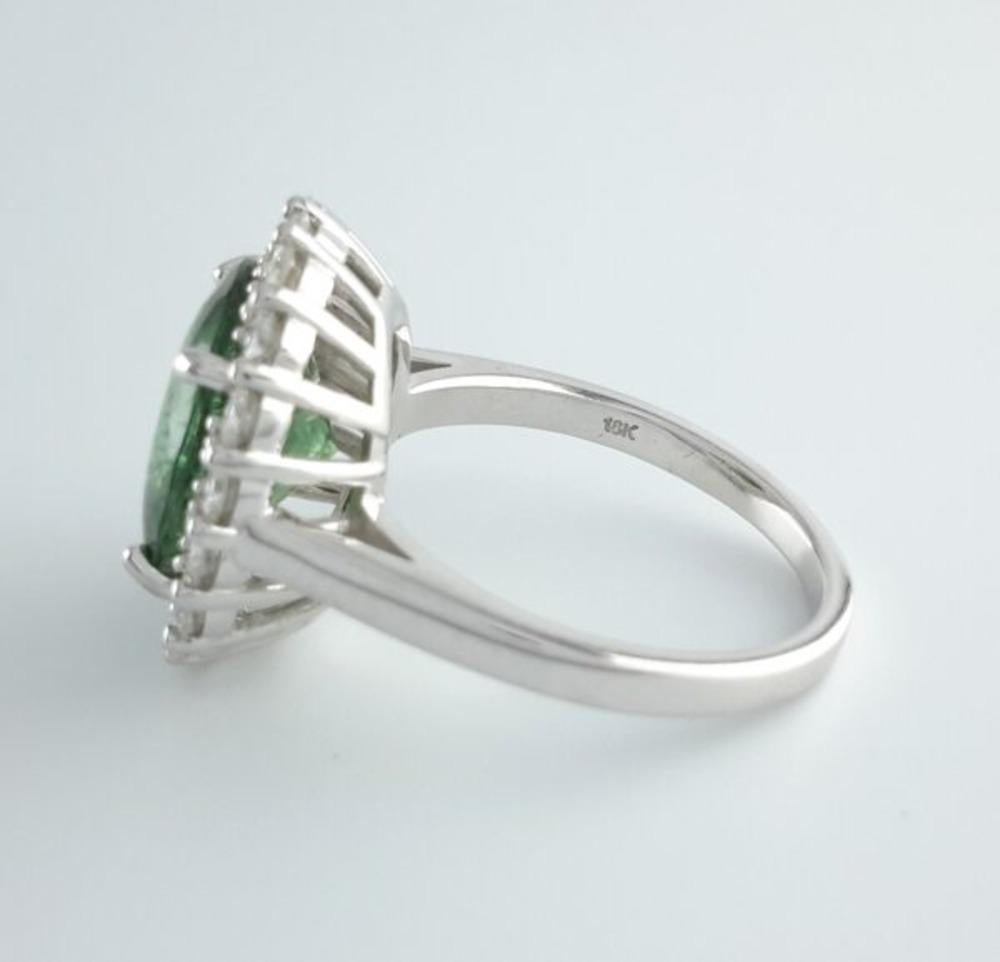 5.04 Paraiba Halo Diamant Ring (Ovalschliff) im Angebot