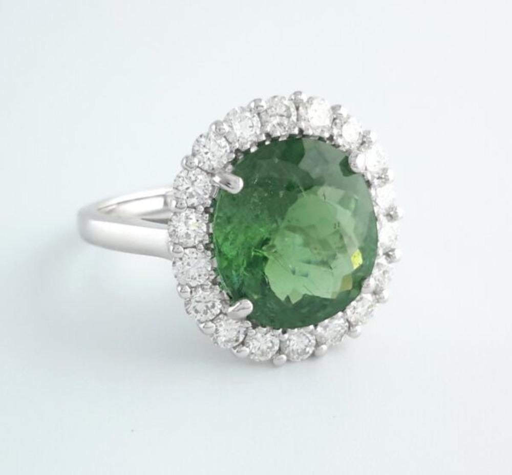 5.04 Paraiba Halo Diamant Ring im Zustand „Neu“ im Angebot in Los Angeles, CA