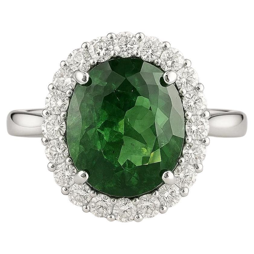 5.04 Paraiba Halo Diamant Ring im Angebot
