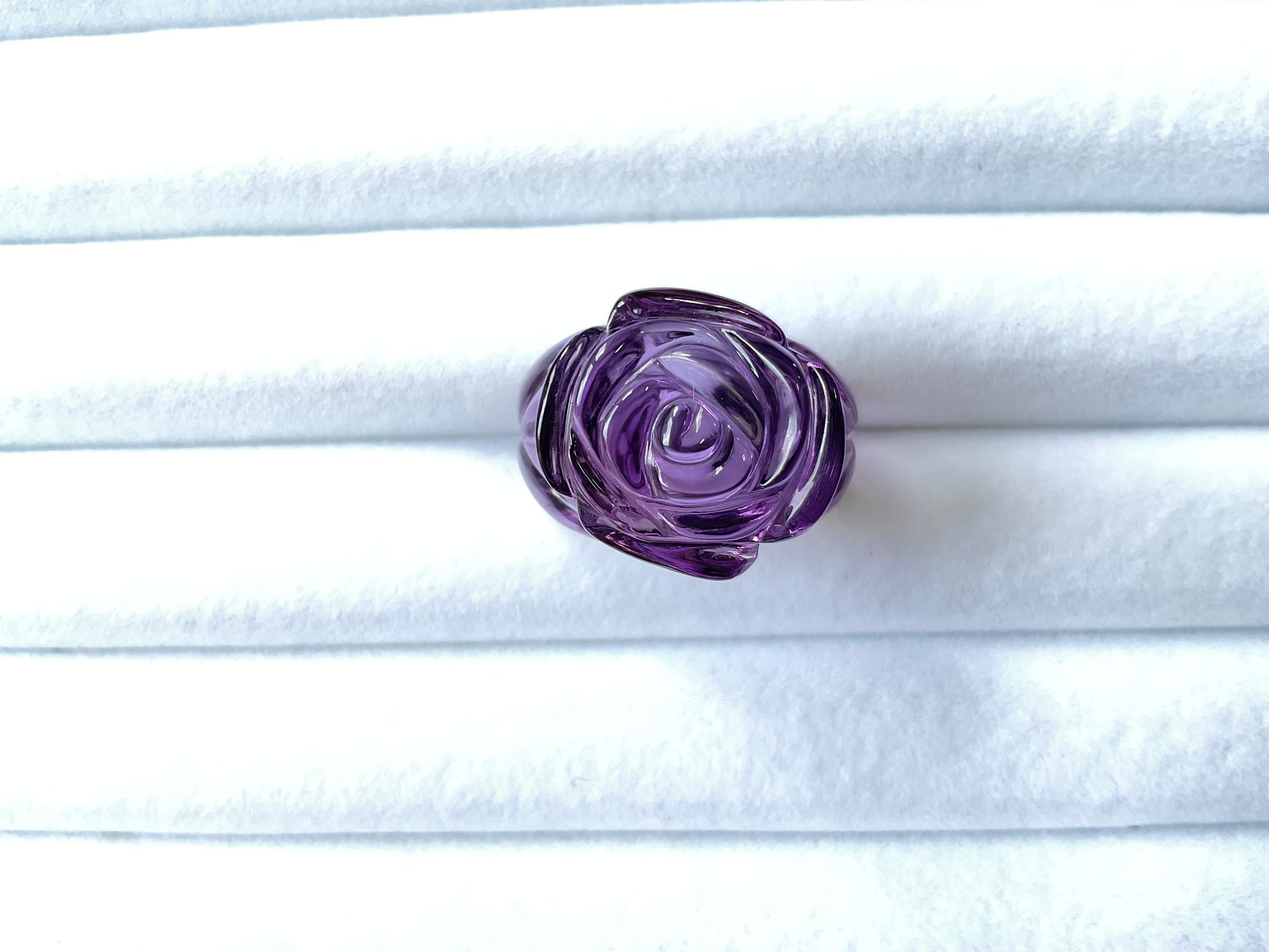 50.40 carats Amethyst Flower Carved Top Quality Ring Natural Gemstone

Gemstone-Amethyst 
Shape - Carved Flower
size -  MM
Weight -50.40