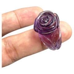 50.40 carats Amethyst Flower Carved Top Quality Ring Natural Gemstone