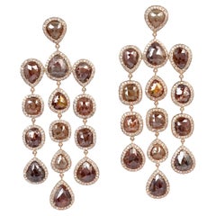 50.48 Carat Fancy Diamond 14 Karat Gold Earrings