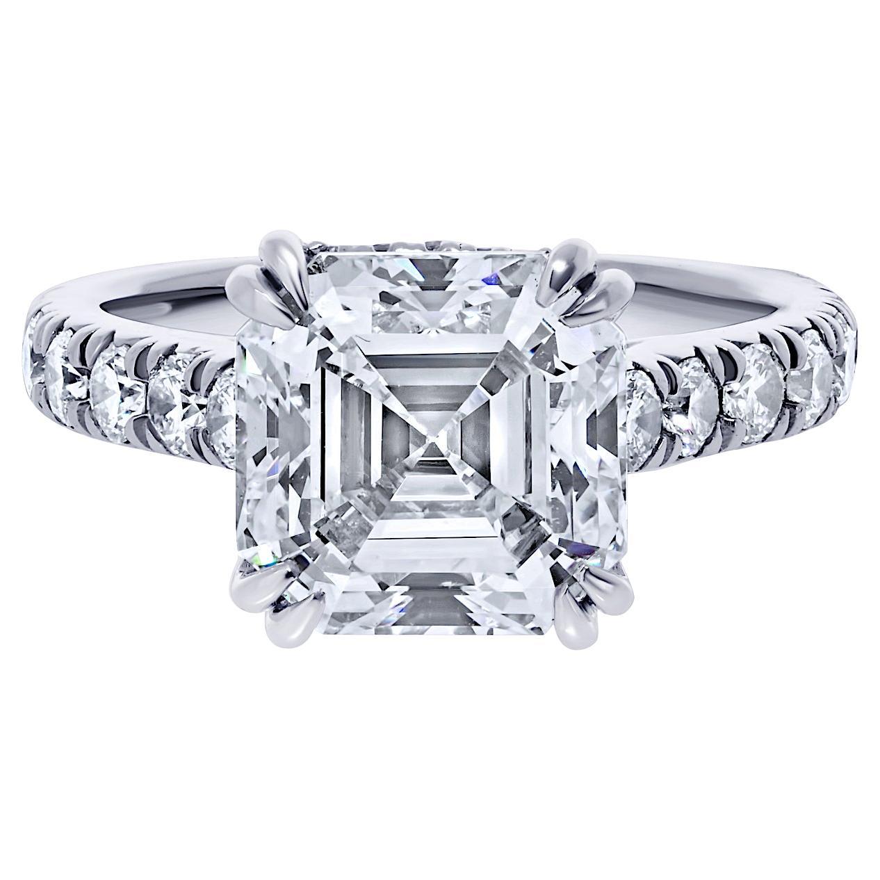 5.04ct Asscher Cut Diamond H SI1 GIA Engagement Ring