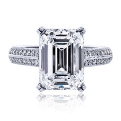5.04ct Emerald Cut Diamond E VS2 GIA Engagement Ring