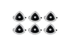 5.05 Carat Black Onyx and 1.13 Carat Diamond Shirt Buttons in 6-Piece Set