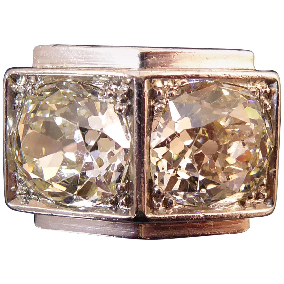 5.05 Carat Diamond Ring, Old European Cut Diamonds, French Design, Platinum