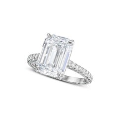 5.05 Carat Emerald-cut Statement / F color VS  Refined Grandeur Diamond Ring